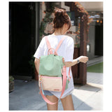 Waterproof Women Backpack Oxford Girl School Bag Contrast Female Shoulder Bags