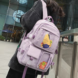 Waterproof Purple Women Backpack Preppy Travel Rucksack Fancy School Bag