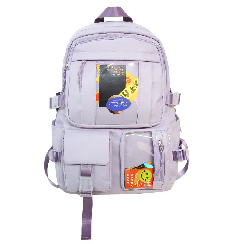 Waterproof Purple Women Backpack Preppy Travel Rucksack Fancy School Bag