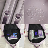 Waterproof Purple Women Backpack Preppy Travel Rucksack Fancy School Bag