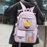 Waterproof Purple Women Backpack Preppy Travel Rucksack Fancy School Bag