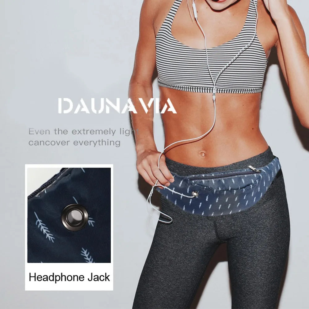 Colorful Printed Waterproof Women's Belt Bag with Headphone Jack