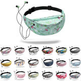 Colorful Printed Waterproof Women's Belt Bag with Headphone Jack