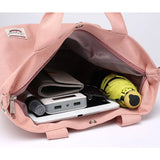Waterproof Nylon Shoulder Bag Tote Purple Handbag