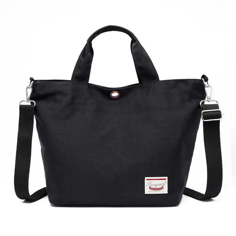 Waterproof Nylon Shoulder Bag Tote Purple Handbag