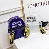 Waterproof Transparent PVC Mini Jelly Backpack Female