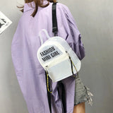 Waterproof Transparent PVC Mini Jelly Backpack Female
