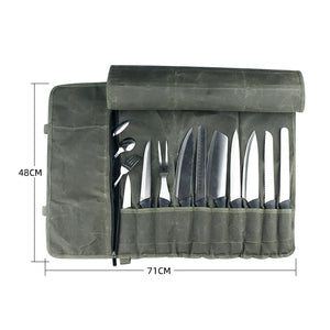 Waxed Canvas Cooking Chef Bag Roll Bag Carry Case Bag