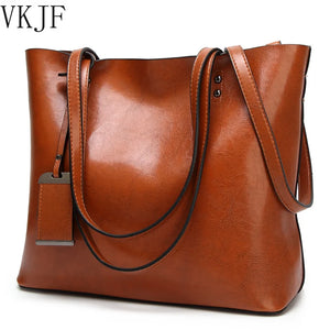 Leather Bucket Bag Double Strap Handbag Shoulder Bags