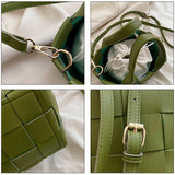 Women's Summer Bucket Tote Crossbody Bag Pu Leather Handbag