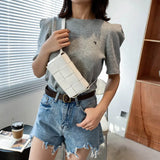 Women's Weave PU Leather Fanny Pack Waist Belt Bag