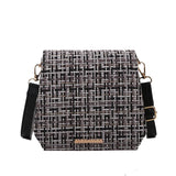 Weave PU Leather Small Square Bag For Women Summer Solid Shoulder Handbags