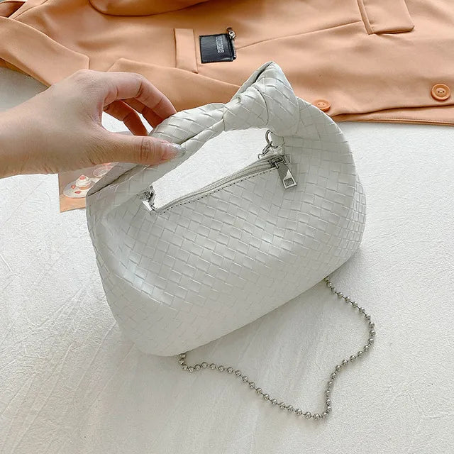 PU Leather Small Crossbody Bag with Chain Shoulder Handba