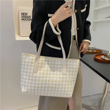 Vintage Plaid Shoulder Bags Women Casual Totes Handbag