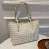 Vintage Plaid Shoulder Bags Women Casual Totes Handbag