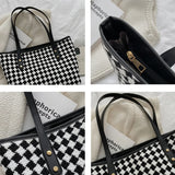 Vintage Plaid Shoulder Bags Women Casual Totes Handbag