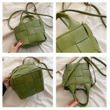 Weave Shoulder Crossbody Bags High Leather Handbags