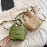 Weave Shoulder Crossbody Bags High Leather Handbags