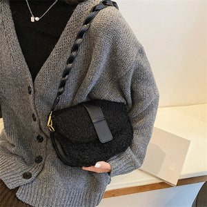 Plush Winter Shoulder Bag for Women