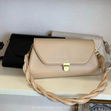 Weave Strap Women Shoulder Bag PU Leather Ladies Handbag and Purse