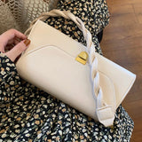 Weave Strap Women Shoulder Bag PU Leather Ladies Handbag and Purse