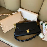 Weave Strap Women Shoulder Bag PU Leather Ladies Handbag and Purse