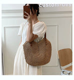 Bohemian Weave Tote Bag Shoulder Bags for Women Summer Beach Handbags