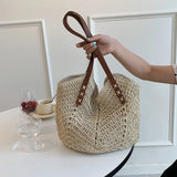 Boho Straw Tote Bag for Women Summer Beach Handbag