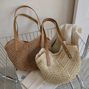 Bohemian Straw Shoulder Bag for Women Summer Beach Handbag