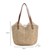 Boho Straw Tote Bag for Women Summer Beach Handbag