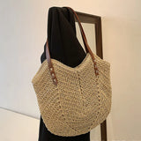 Bohemian Straw Shoulder Bag for Women Summer Beach Handbag