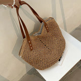 Boho Straw Tote Bag for Women Summer Beach Handbag