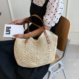 Bohemian Straw Shoulder Bag for Women Summer Beach Handbag