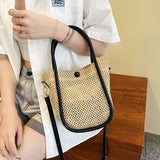 Bohemian Straw Tote Bag for Women Summer Beach Handbag
