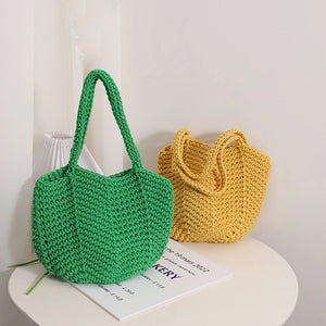Vintage Woven Tote Bag Summer Beach Handbags