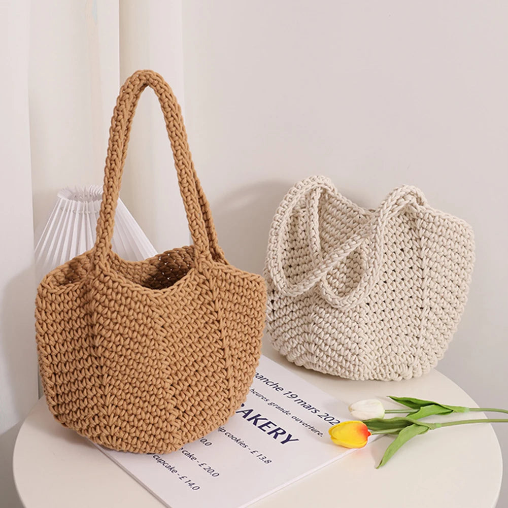 Vintage Woven Tote Bag Summer Beach Handbags