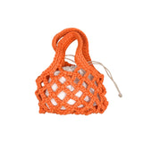 Straw Mini Bucket Bag Drawstring Handbag