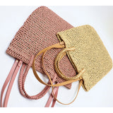 Hollow Paper Straw Shoulder Bag Beach Tote for Women
