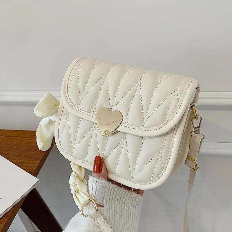 Women PU Leather Shoulder Bag Retro INS Female Handbags Lady White/Black/Khaki C