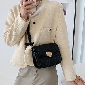 Women PU Leather Shoulder Bag Retro INS Female Handbags Lady White/Black/Khaki C