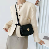 Women PU Leather Shoulder Bag Retro INS Female Handbags Lady White/Black/Khaki C