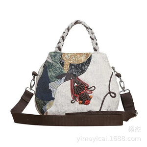 National Style Cotton and Linen Shoulder Bag