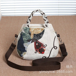 National Style Cotton and Linen Shoulder Bag
