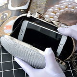 Bridal Beaded Evening Bag Rhinestones Clutch Egg Shape