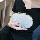 Bridal Beaded Evening Bag Rhinestones Clutch Egg Shape
