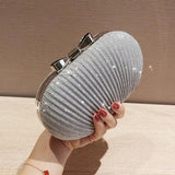Bridal Beaded Evening Bag Rhinestones Clutch Egg Shape