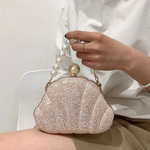 Sequined Top Handle Shoulder Bag for Women