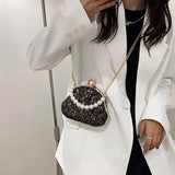 Sequined Top Handle Shoulder Bag for Women