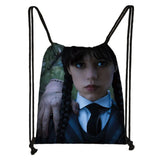 Wednesday Addams Backpack Nevermore Academy Drawstring Bag