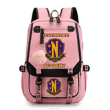 Wednesday Addams Backpack Teenage Girls Laptop Rucksack Student Shoulder School